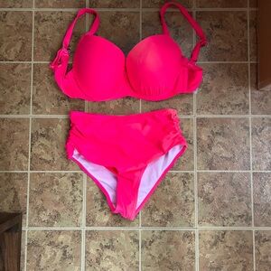 SheIn Vibrant Pink Women's Bikini Set